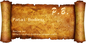Patai Bodony névjegykártya